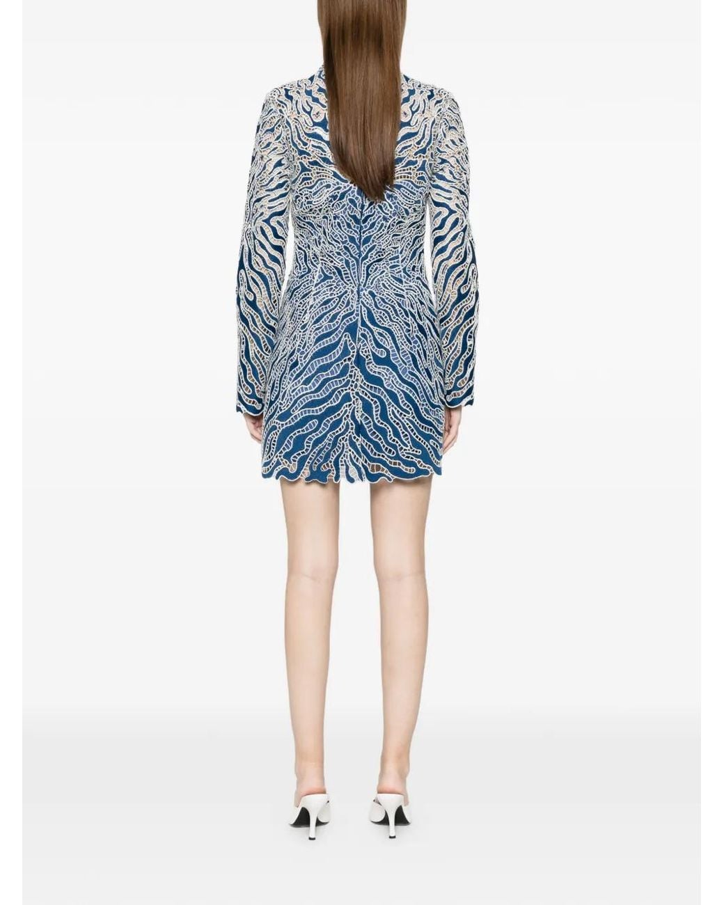 Jonathan Simkhai Blue Long-Sleeved Mini Dress