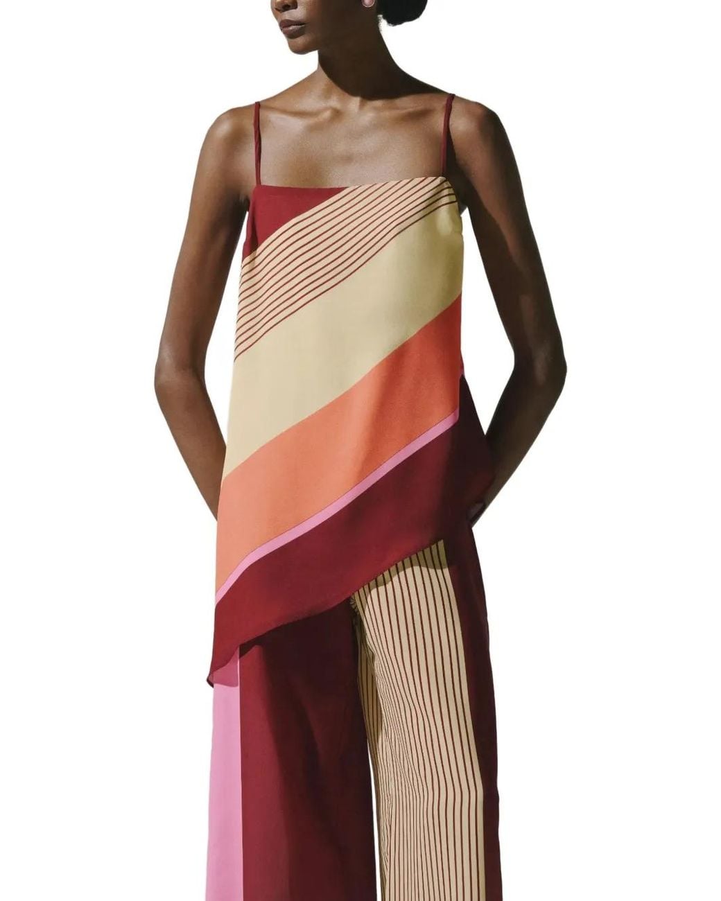 Baobab Red Asymmetrical-Hem Top