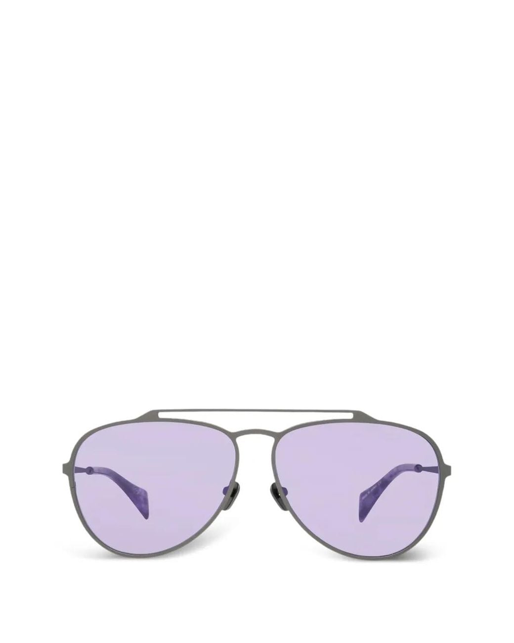 Discord Yohji Yamamoto Purple Double-Bridge Pilot-Frame Sunglasses for men