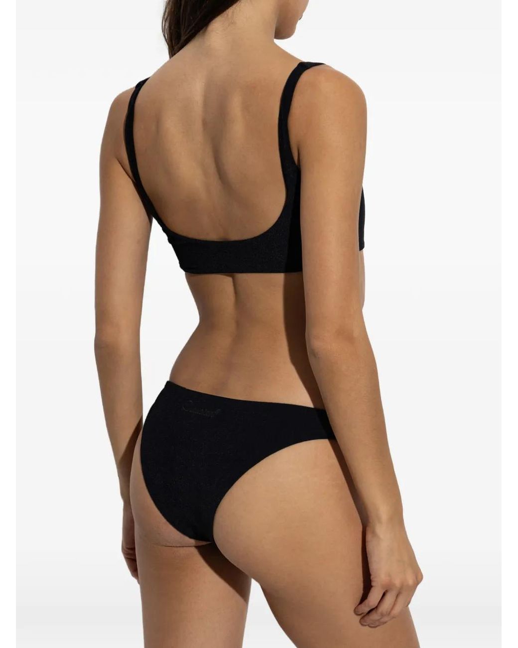 DSquared² Black Glitter-Effect Bikini Bottoms