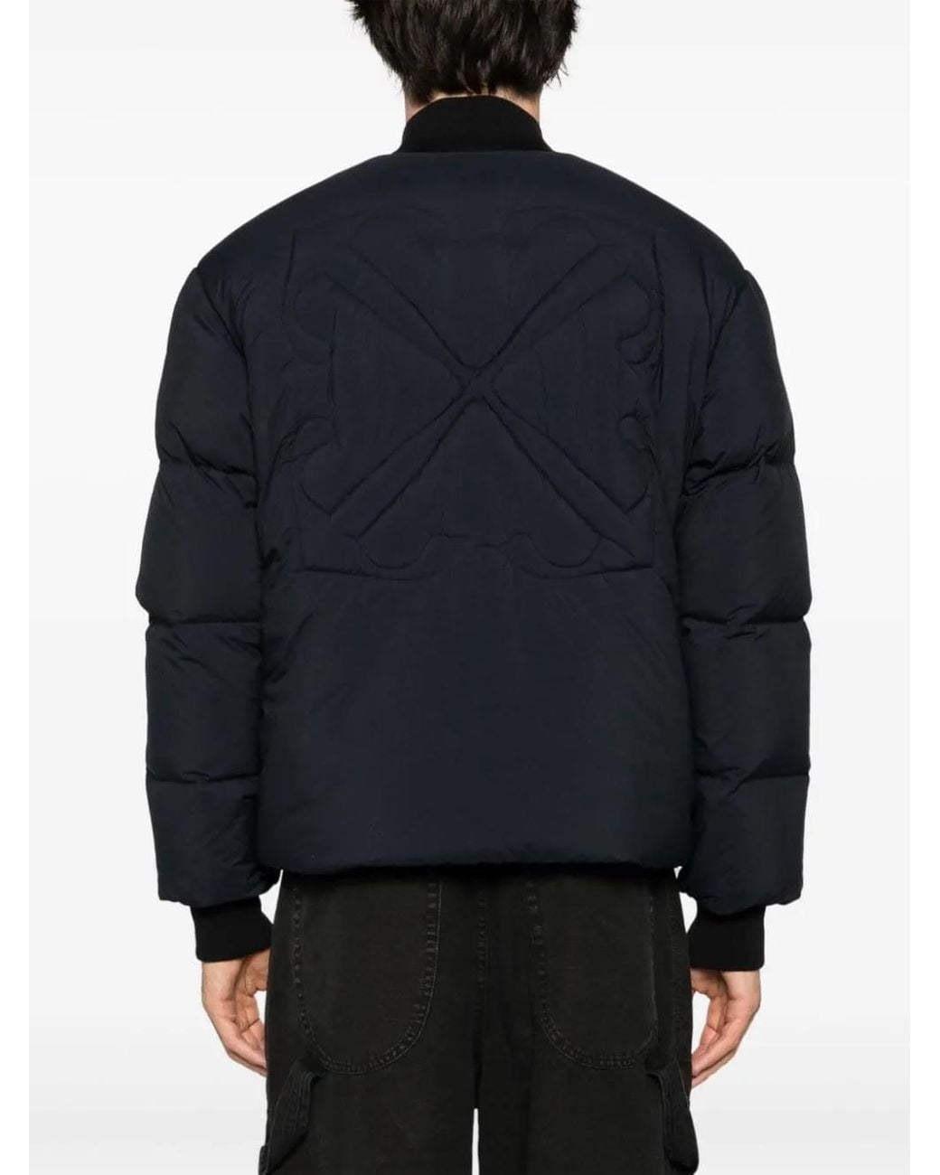 Off-White c/o Virgil Abloh Blue Down Jacket With Arrows Print for men