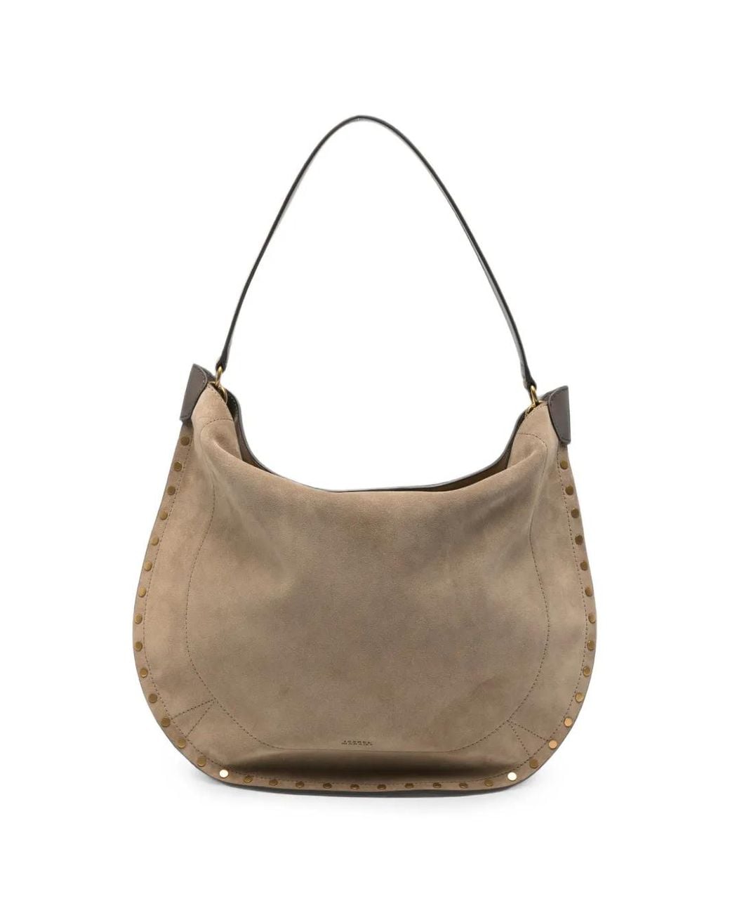 Isabel Marant Gray Oskan Stud-Embellished Suede Shoulder Bag