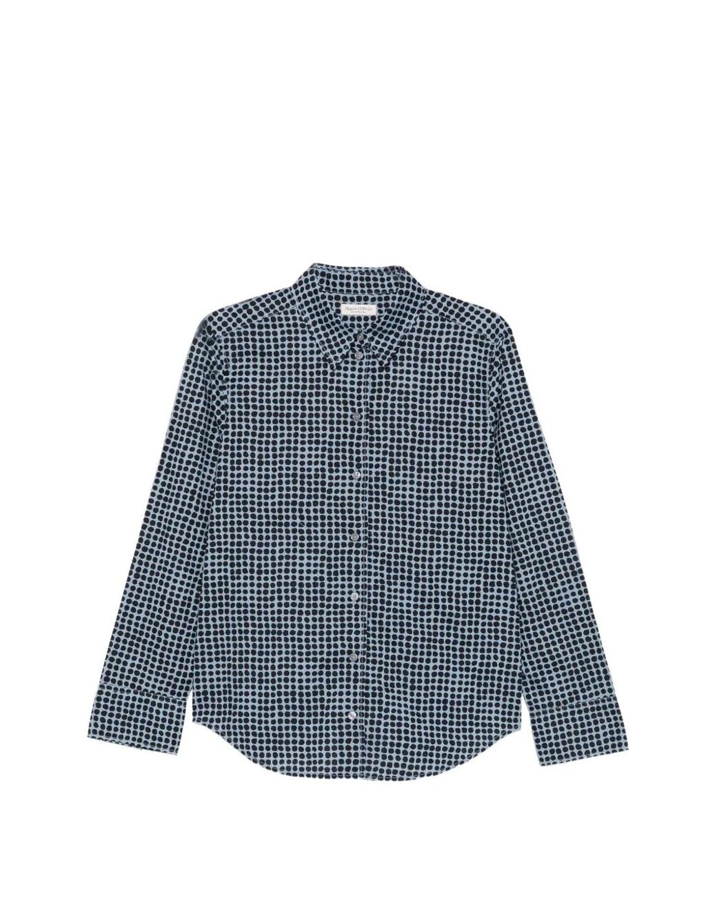 Marc O' Polo Blue Polka-Dot Cotton Shirt