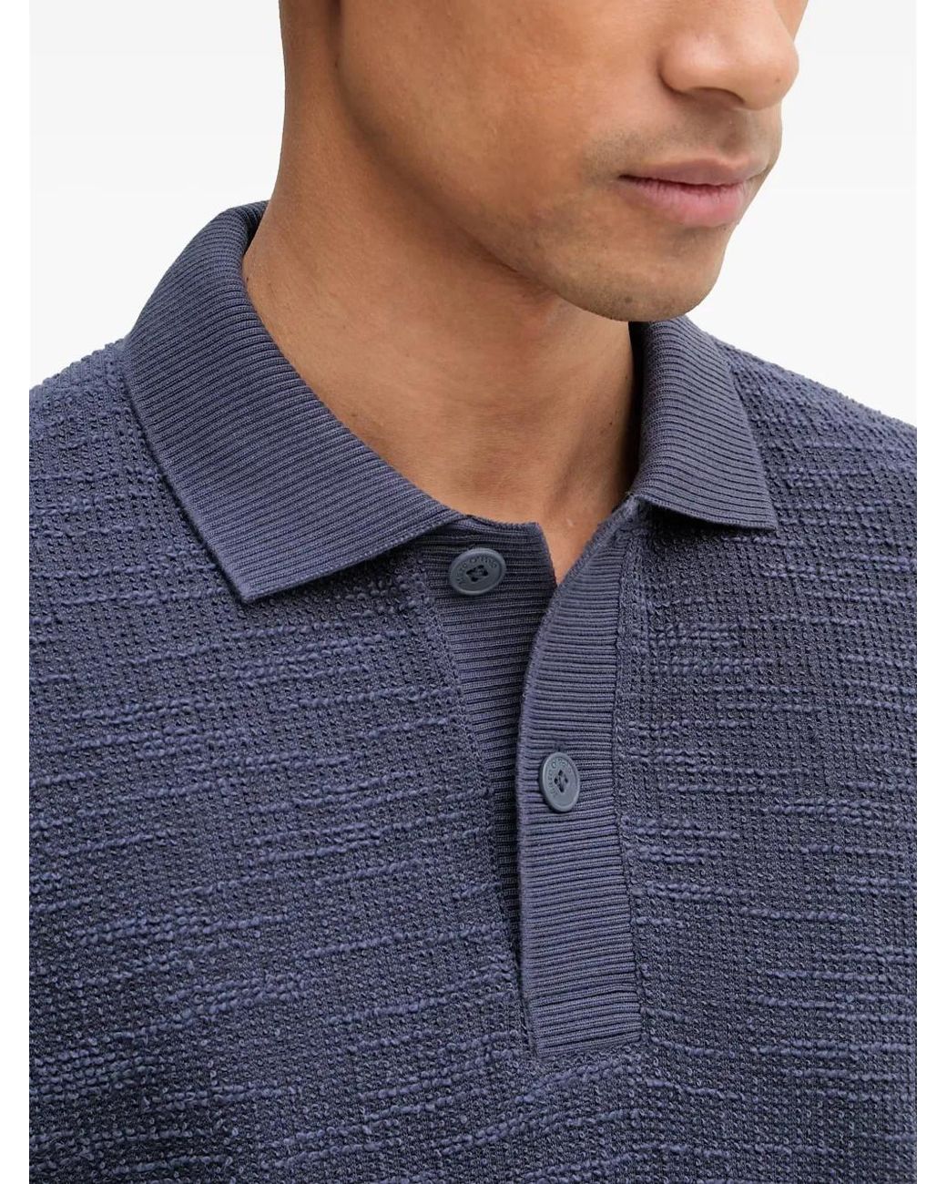 Marc O' Polo Blue Polo Texturé À Manches Courtes for men