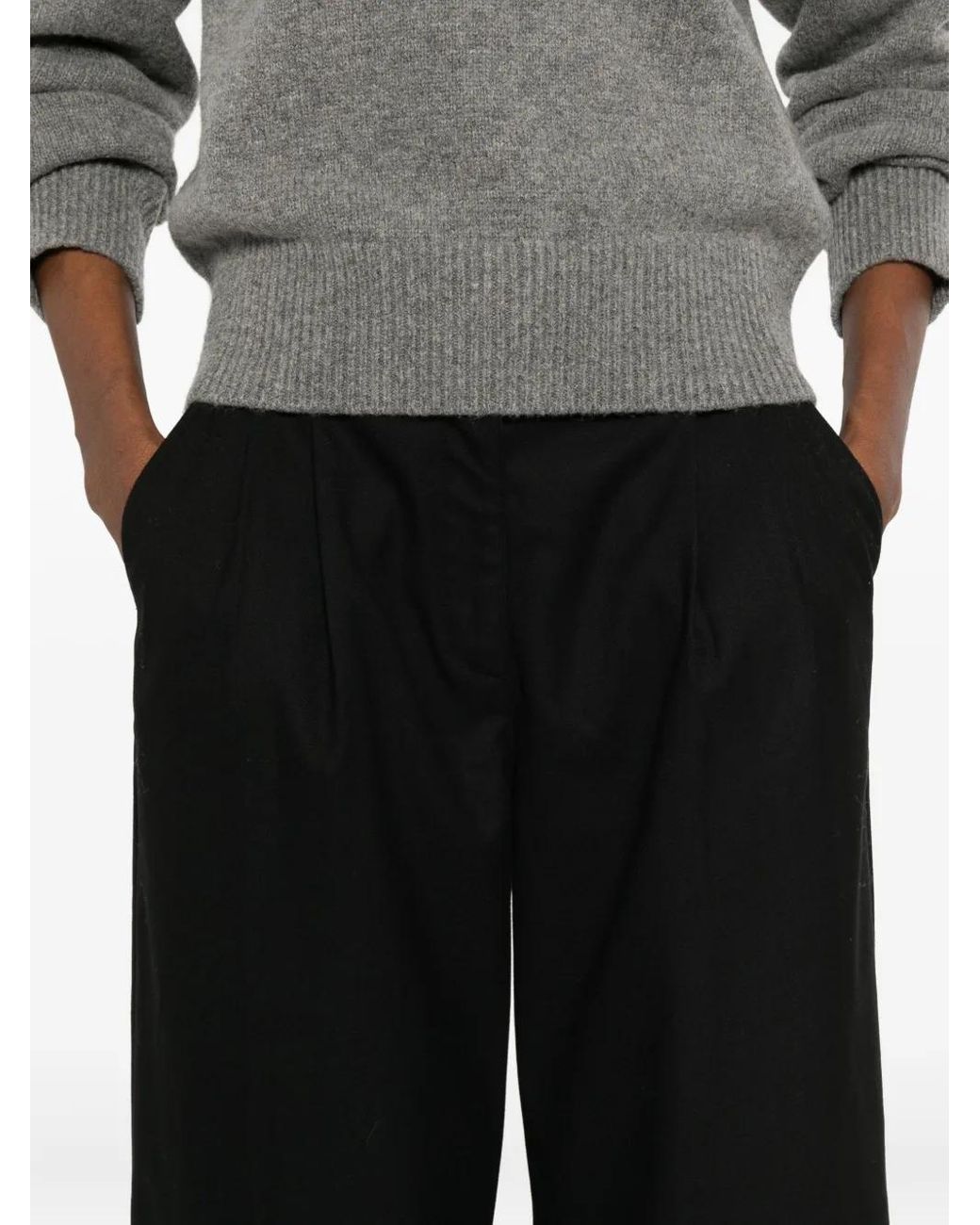 DUNST Black Pleated Trousers