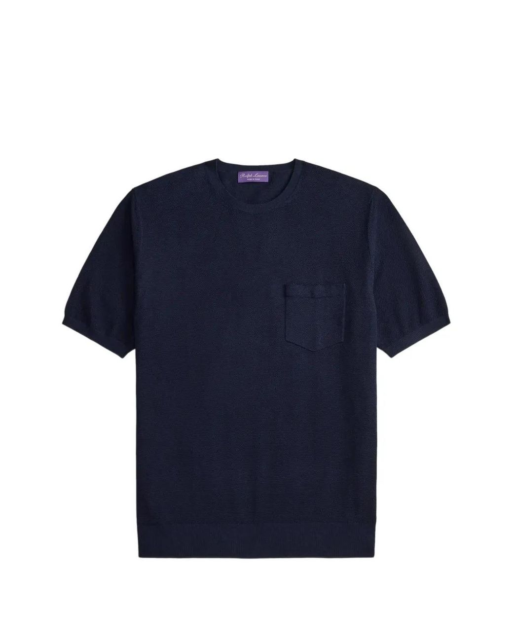 Ralph Lauren Blue T-Shirt En Maille À Manches Courtes for men