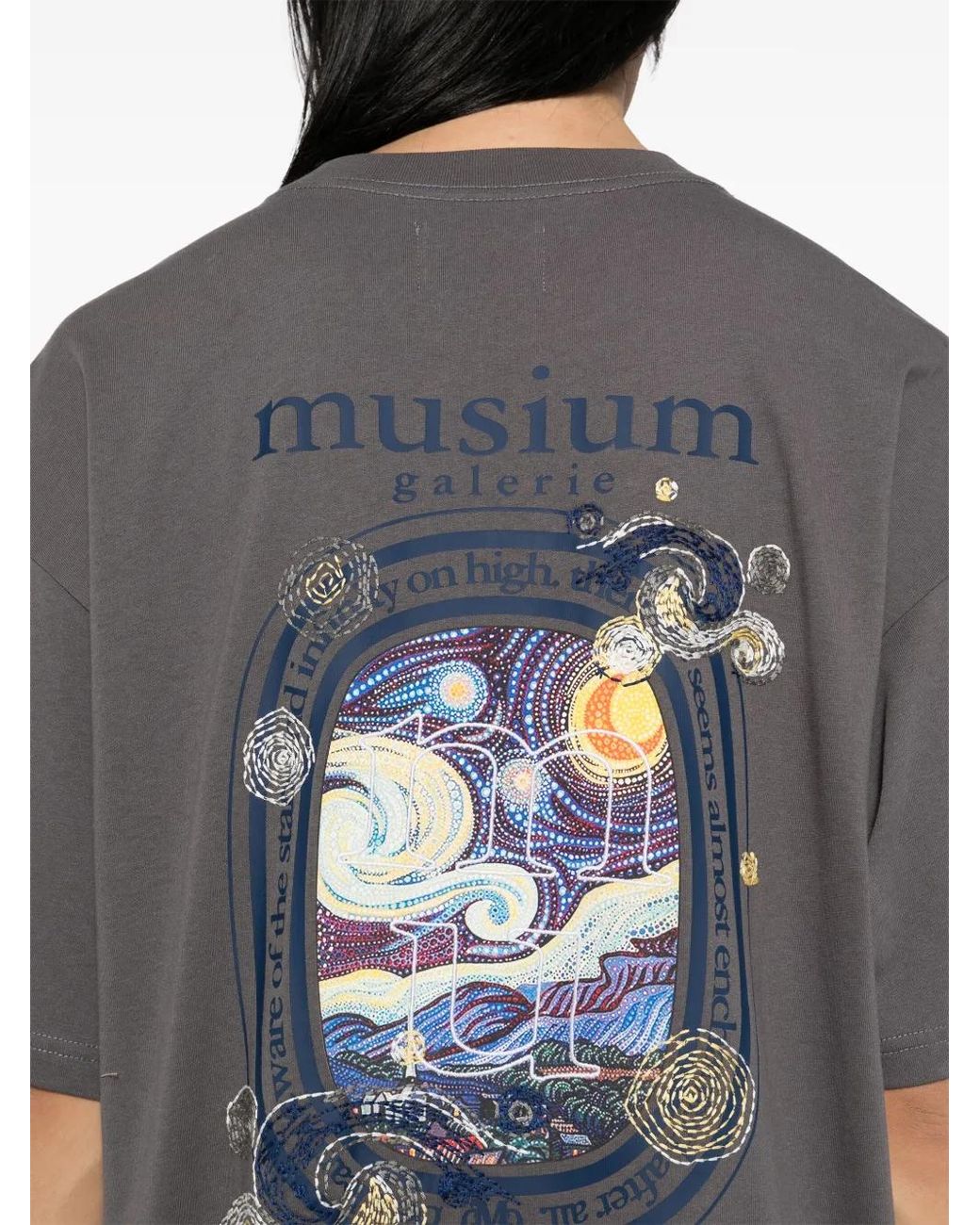 Musium Div. Gray Graphic-Print T-Shirt for men