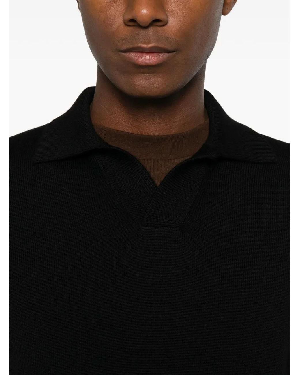 FILIPPO DE LAURENTIIS Black Skipper Collar Sweater for men