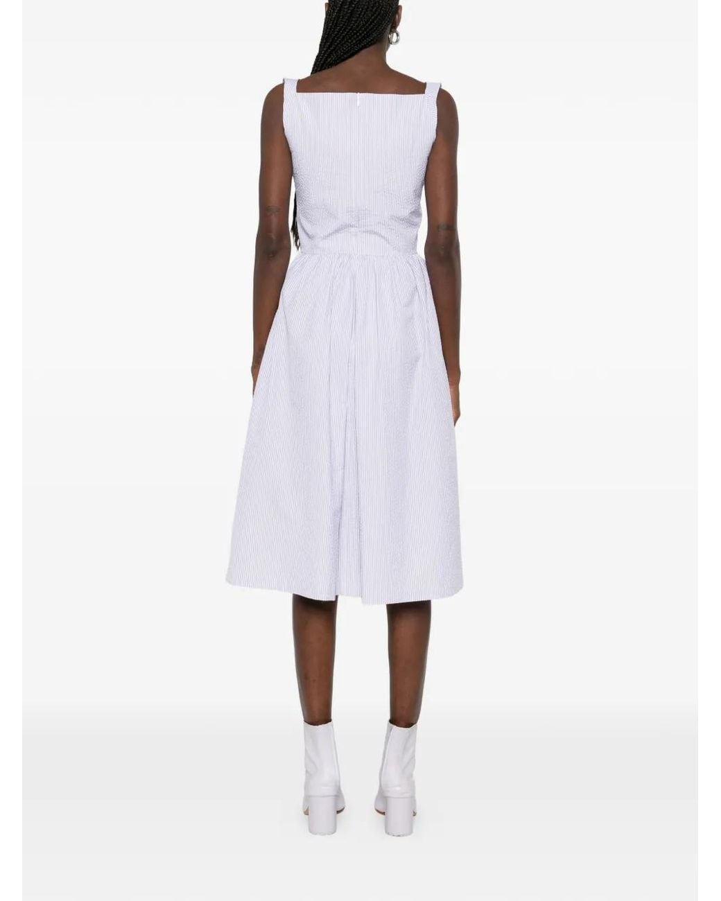 Vivienne Westwood White Sunday Striped-Pattern Mini Dress