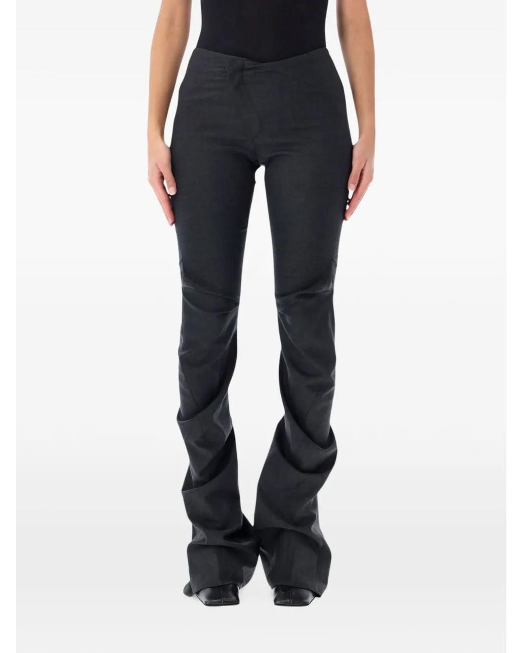 OTTOLINGER Blue Wrap-Front Twisted-Seam Trousers