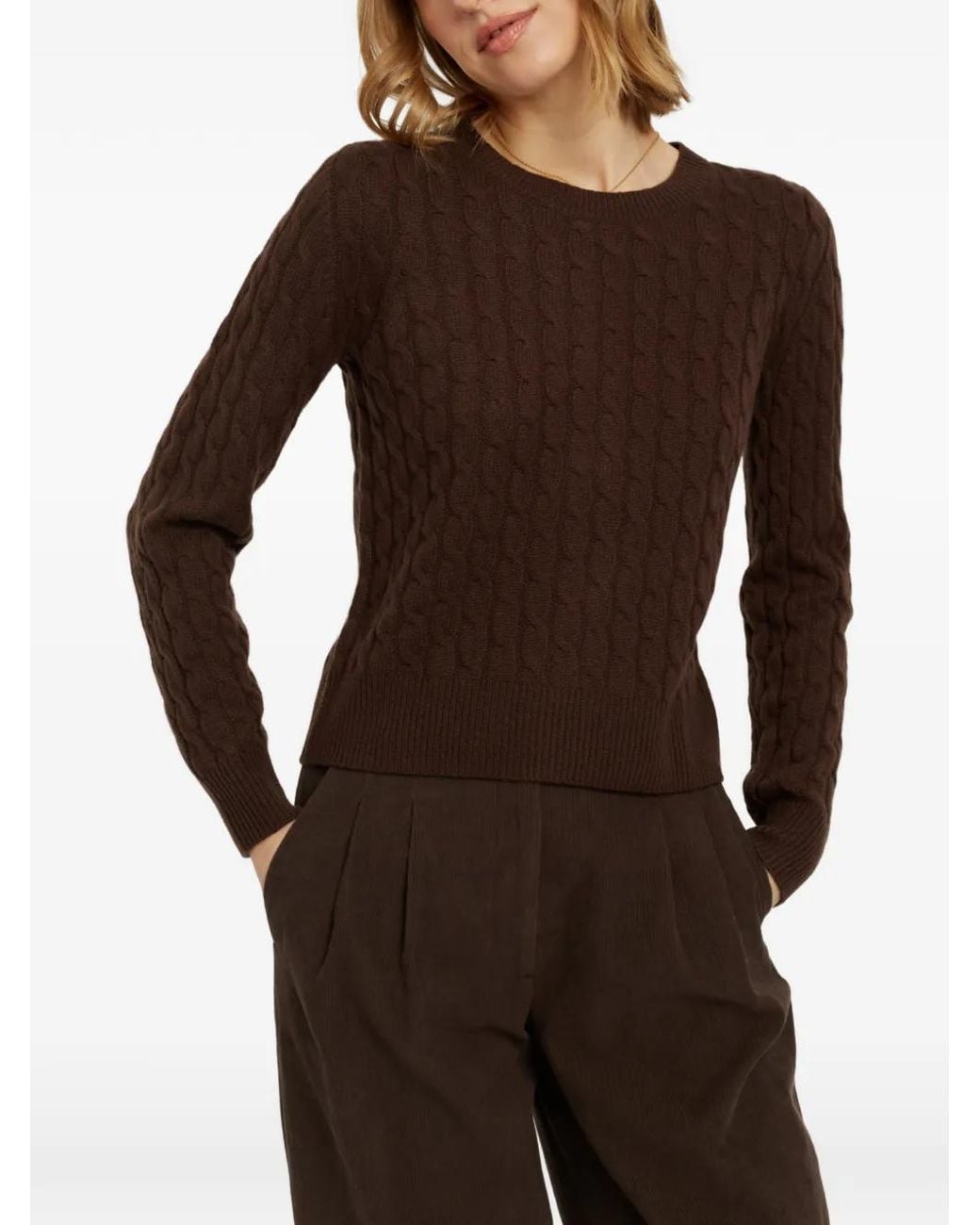 Chinti & Parker Brown Cable-Knit Cashmere Sweater