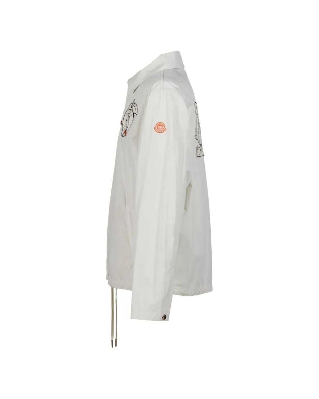 Moncler White X Gilga Farm By Donald Glover Satsuma Graphic-Patch Shirt Jacket for men