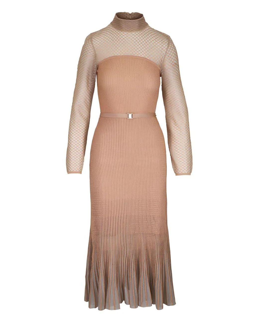 Zimmermann Natural Hypnotic Two-Tone Midi Dress