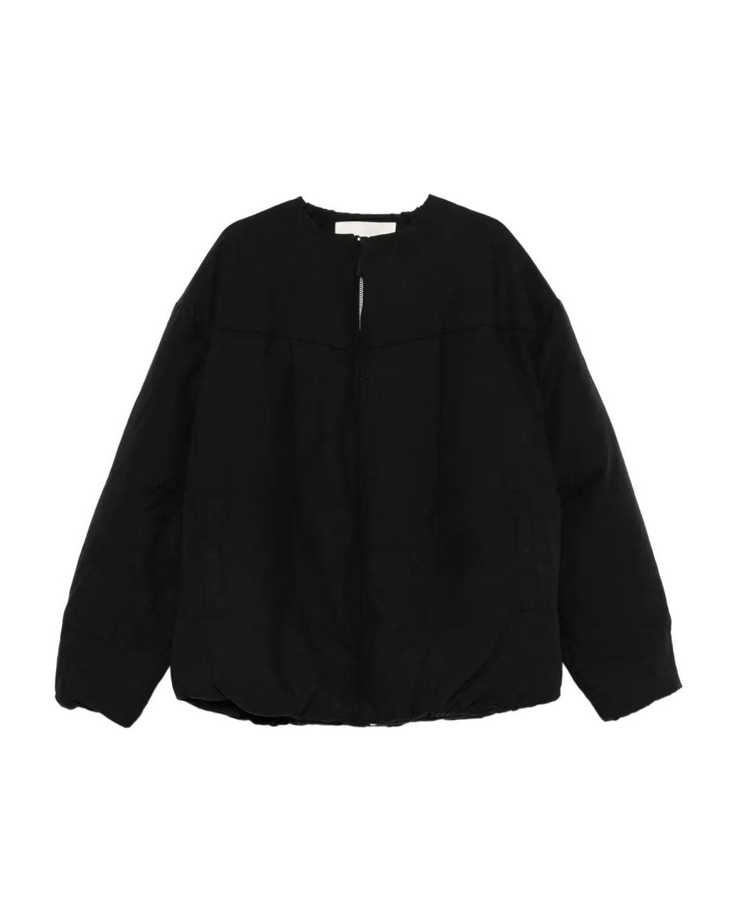Entire studios Black Pod Quilted Zip-Front Bomber Jacket