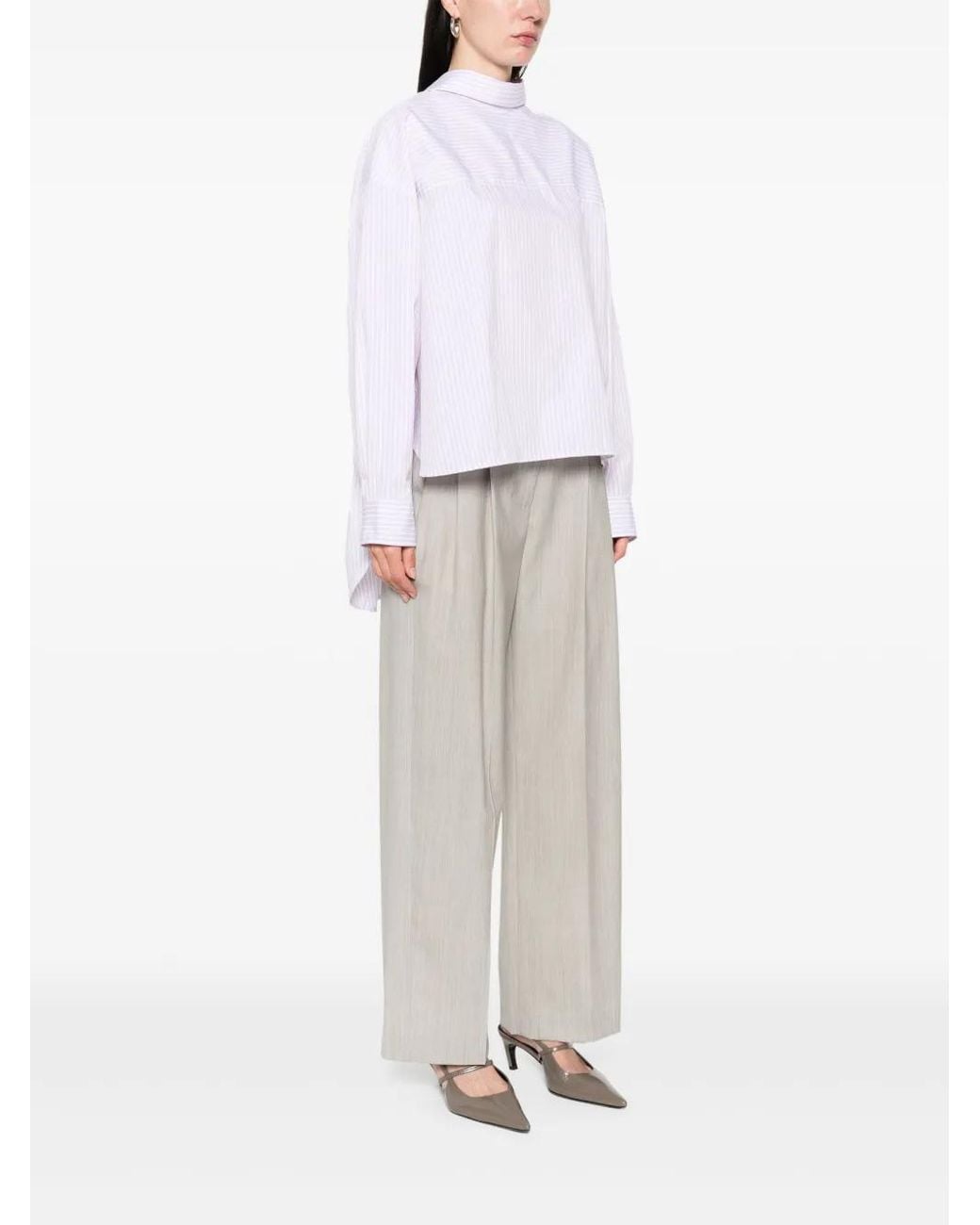 Victoria Beckham White Striped Shirt