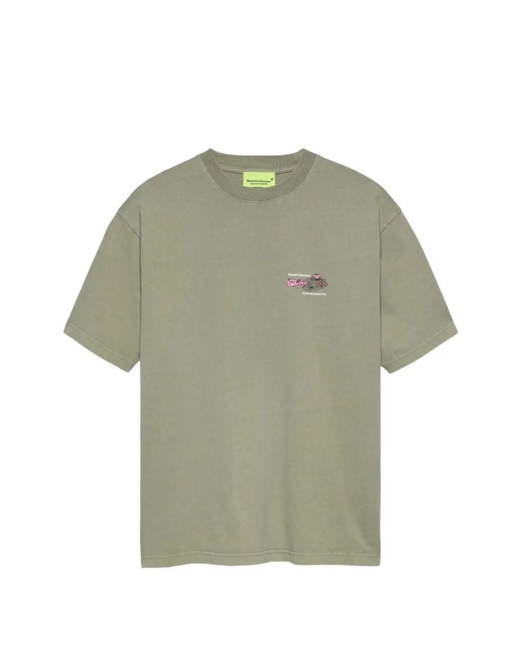 New Amsterdam Green T-Shirt À Imprimé Lotus