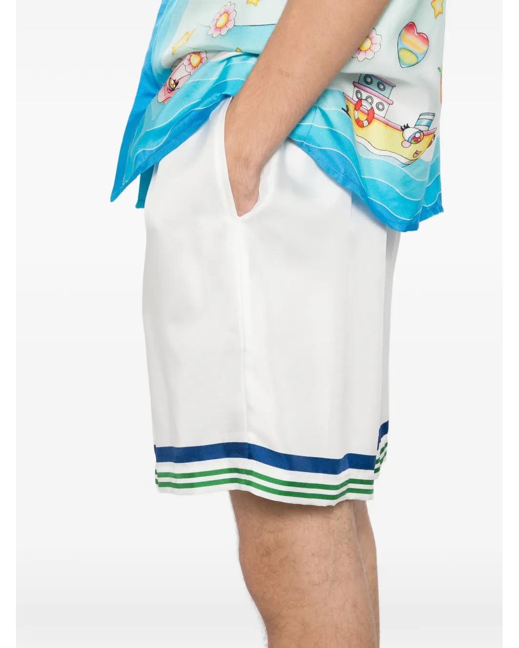 Casablanca White Bermuda Shorts With Laces for men