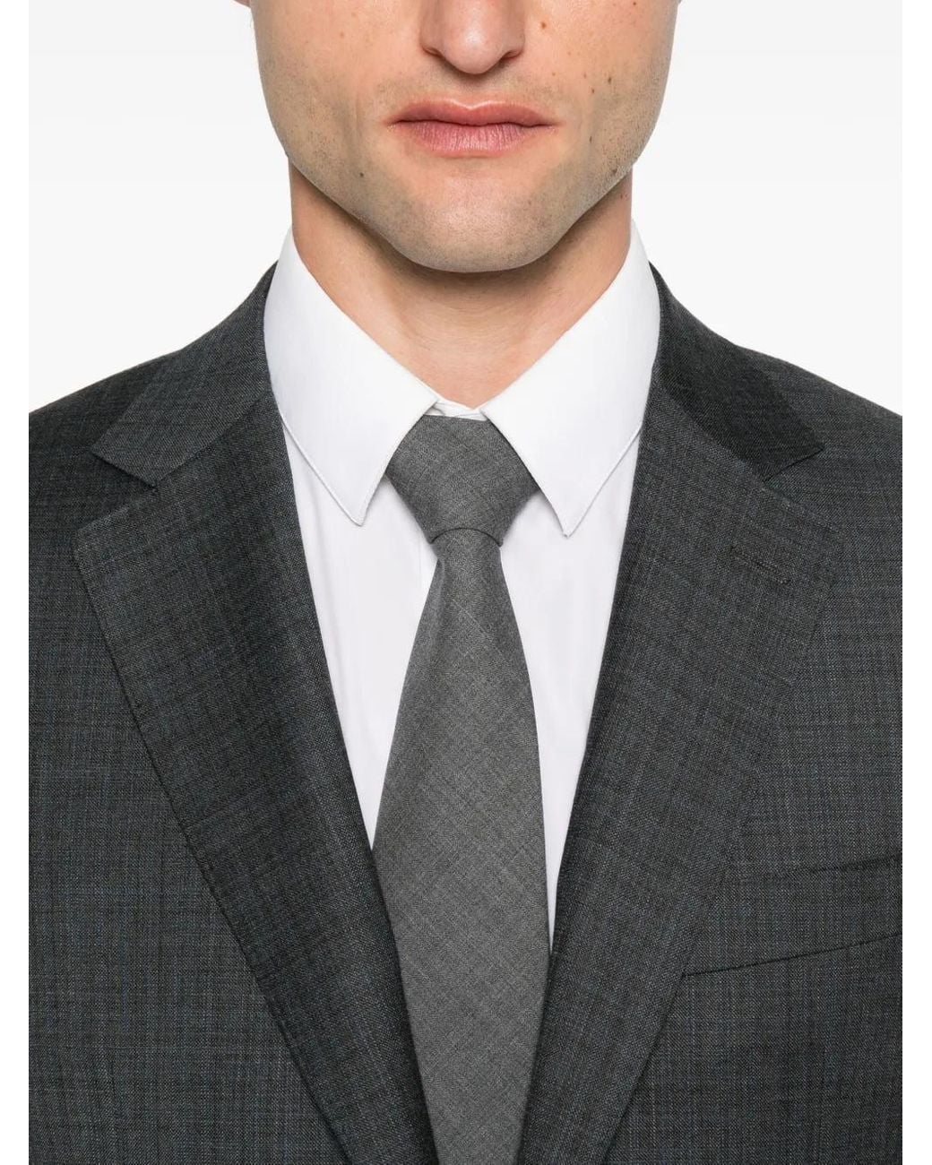 Canali Gray Checked Wool Suit for men