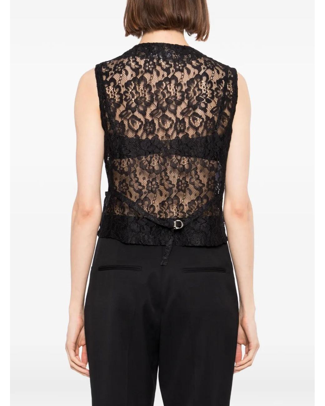 BLAKLACE Black Lace V-Neck Top