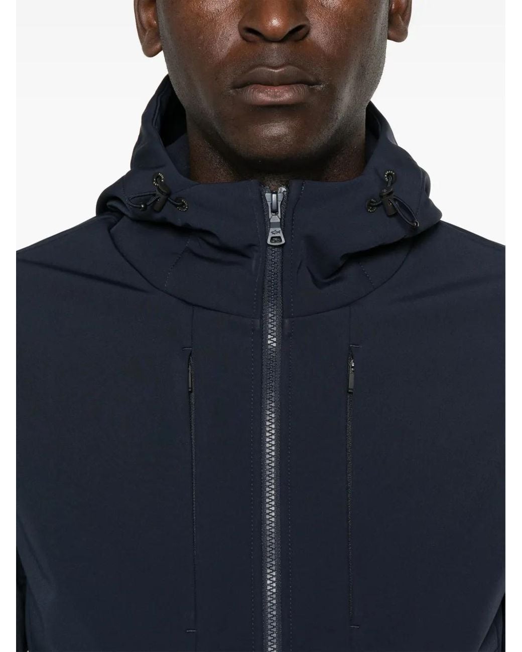 Paul & Shark Blue Hooded Shell Jacket for men
