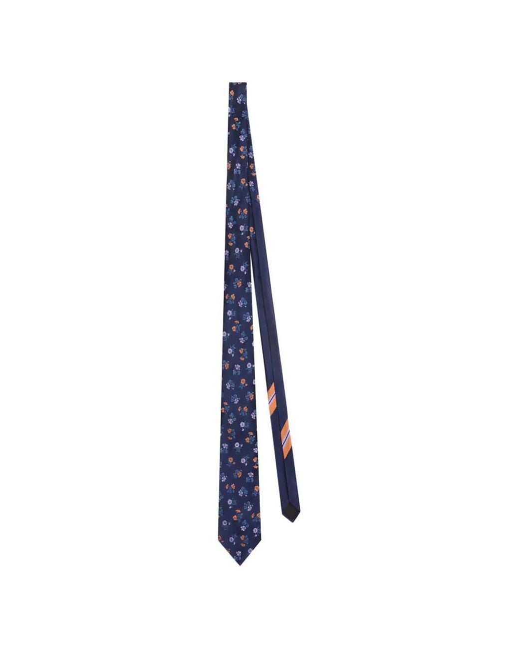 Dries Van Noten Blue Printed Silk Tie for men