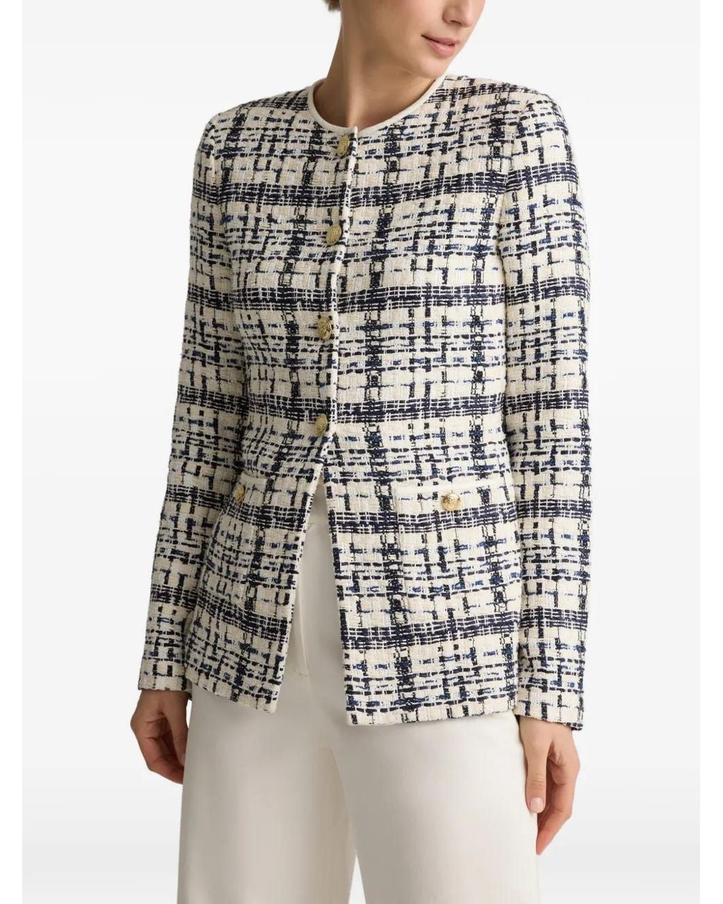St. John Natural Tweed Button Jacket