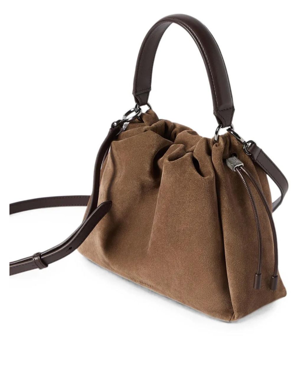 Brunello Cucinelli Brown Mellow Small Bucket Bag