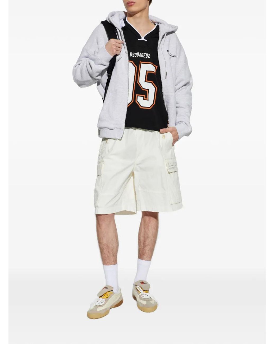 DSquared² White Ripstop Cargo-Pockets Shorts for men