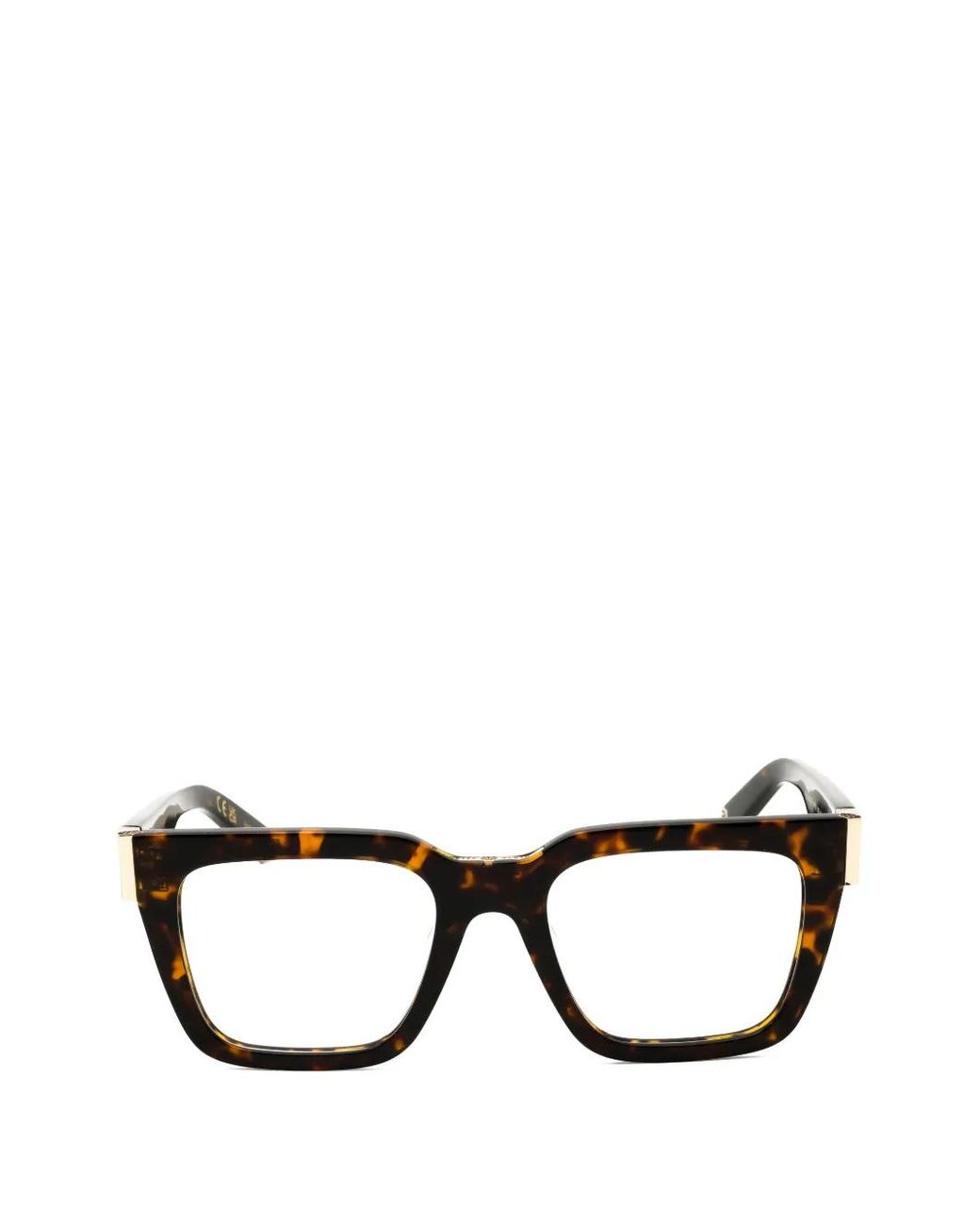 Philipp Plein Black Tortoiseshell-Effect Rectangle-Frame Glasses for men
