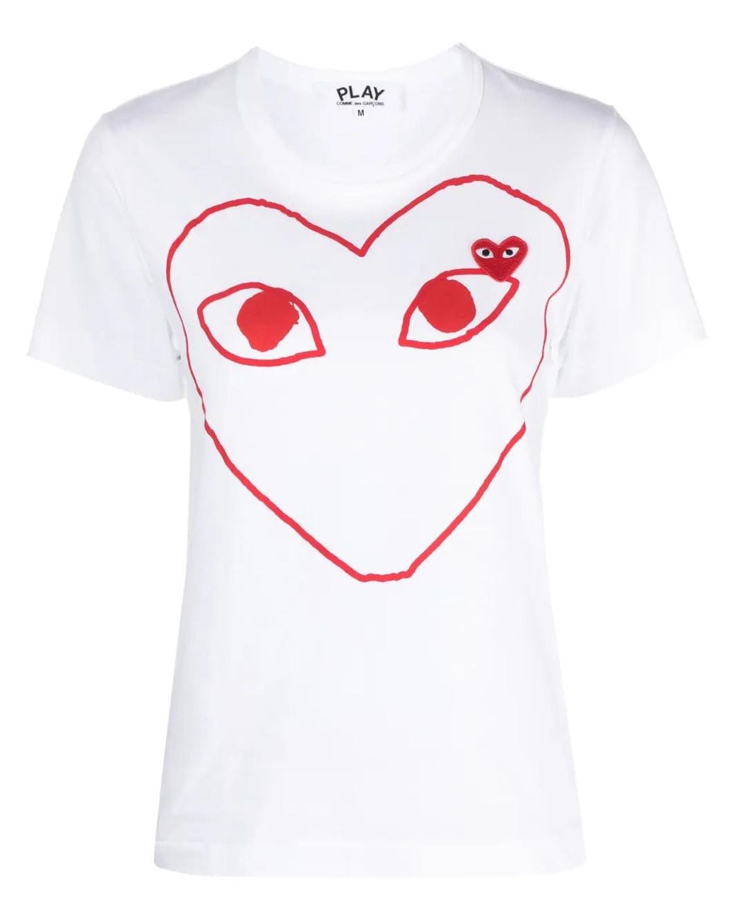 COMME DES GARÇONS PLAY White Heart Print T-Shirt
