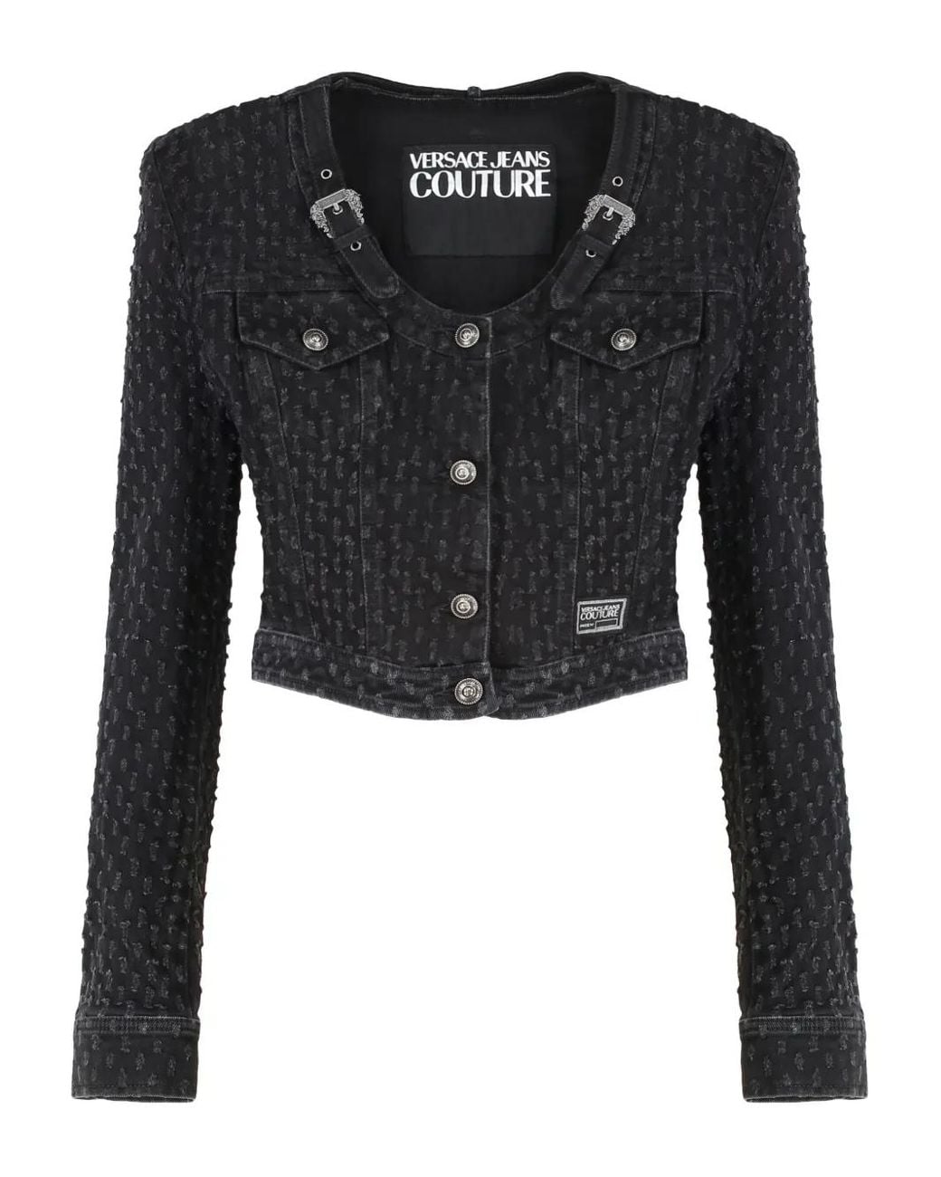 Versace Jeans Couture Black Buckle-Detail Jacket