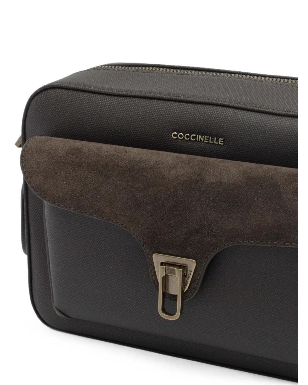 Coccinelle Black Beat Suede-Panel Cross-Body Bag