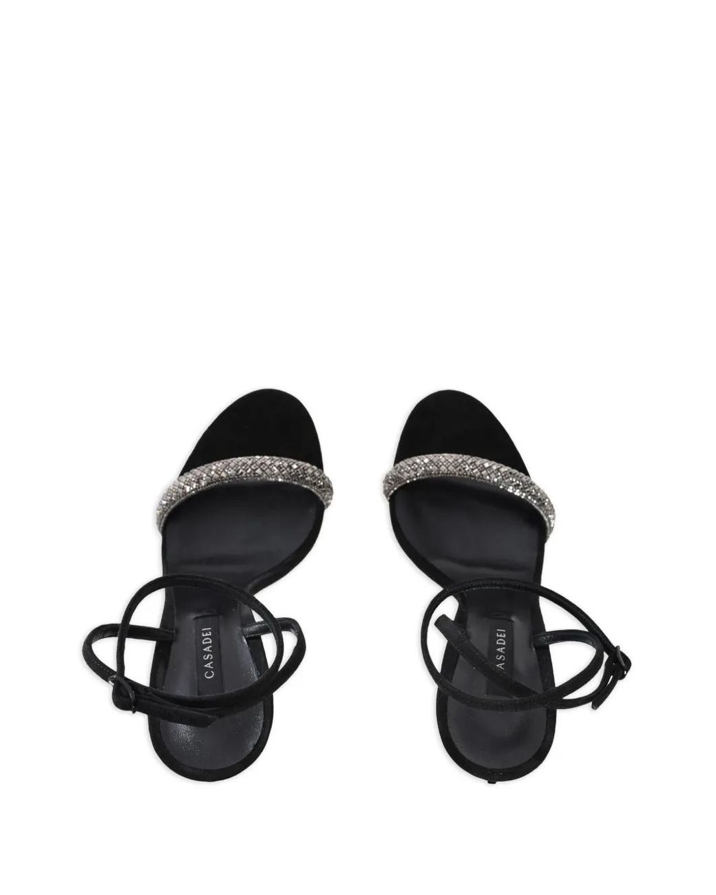 Casadei Black Rhinestone-Embellished Blade Stratosphere Sandals