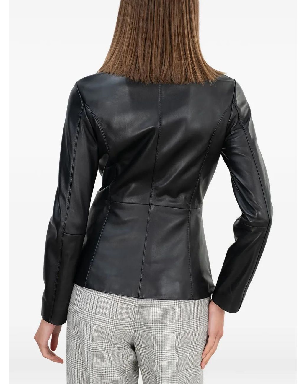 Boss Black Zip Leather Jacket