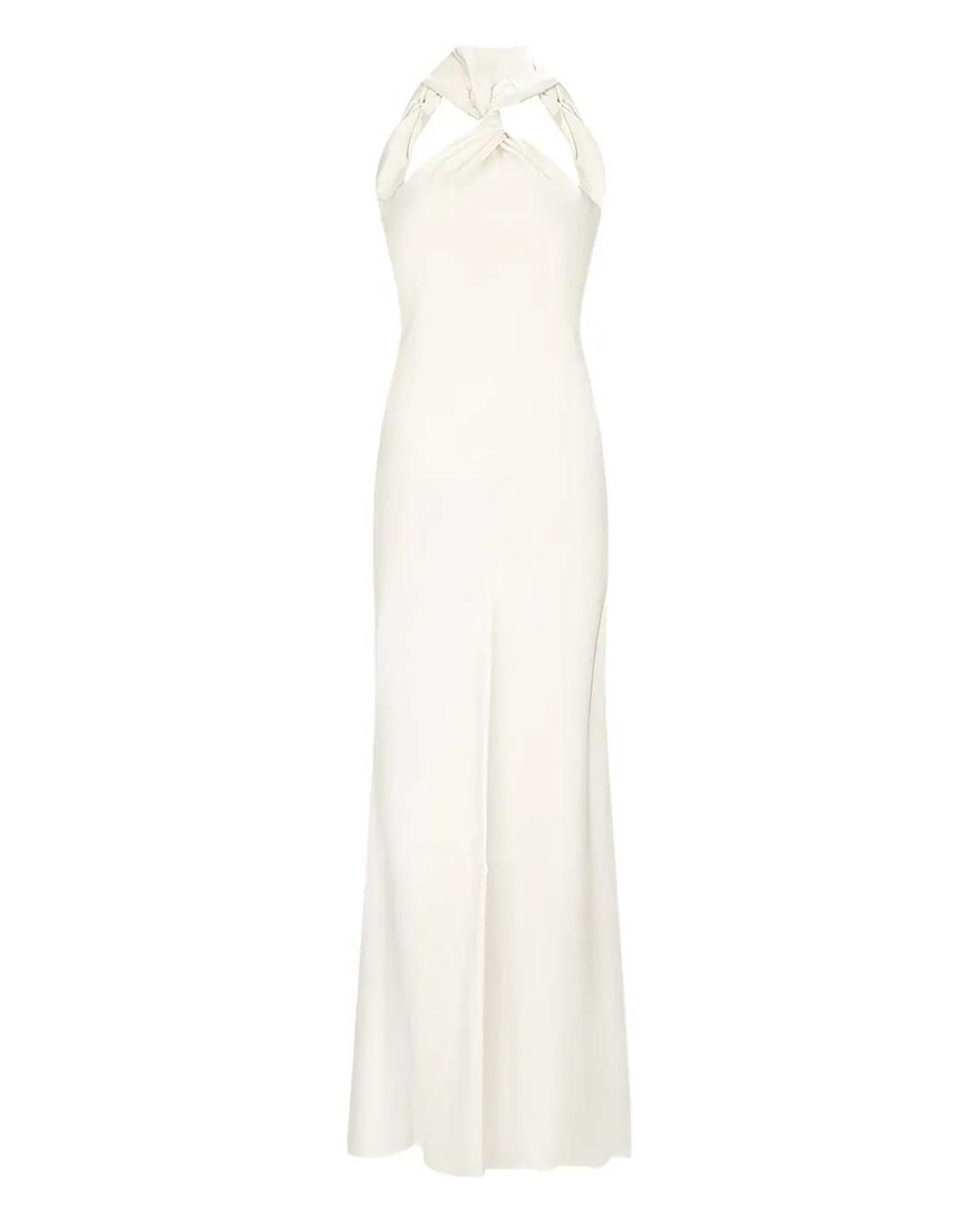 The Attico White Long Satin Dress