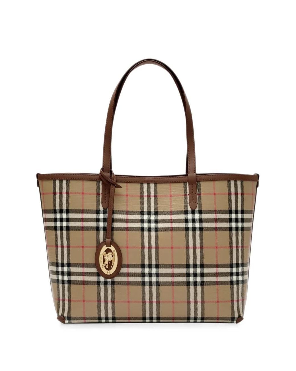 Burberry White Small Check Tote