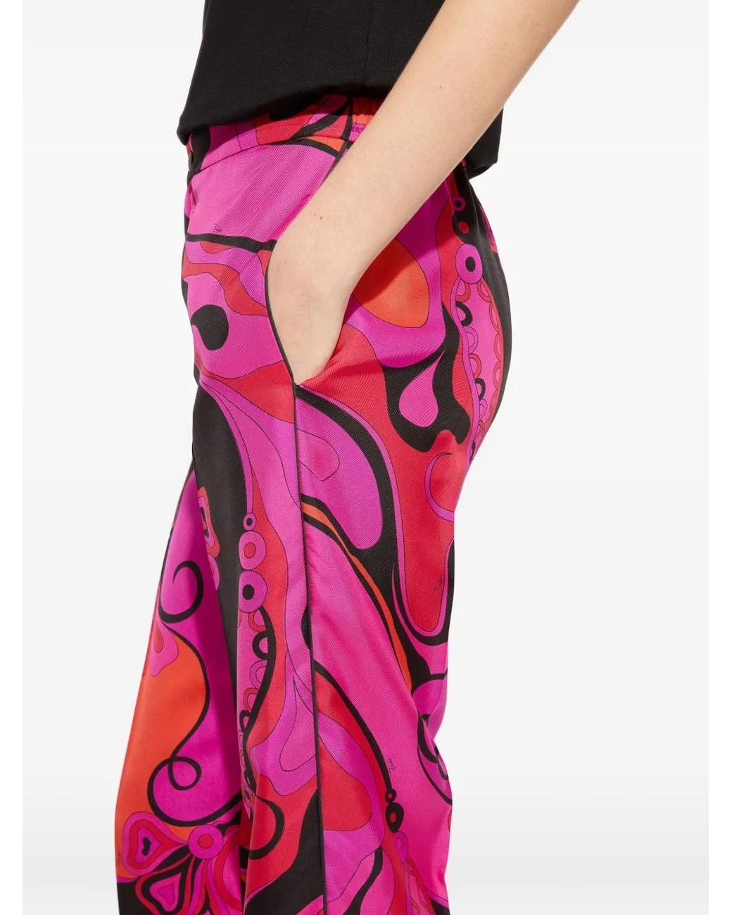Emilio Pucci Pink Orchidee-Print Silk Pants