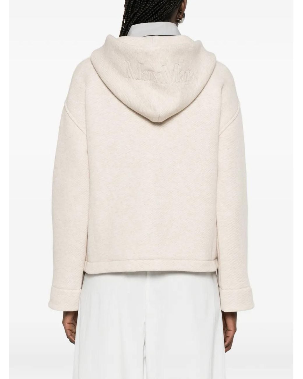 Max Mara Natural Logo Cotton Hoodie