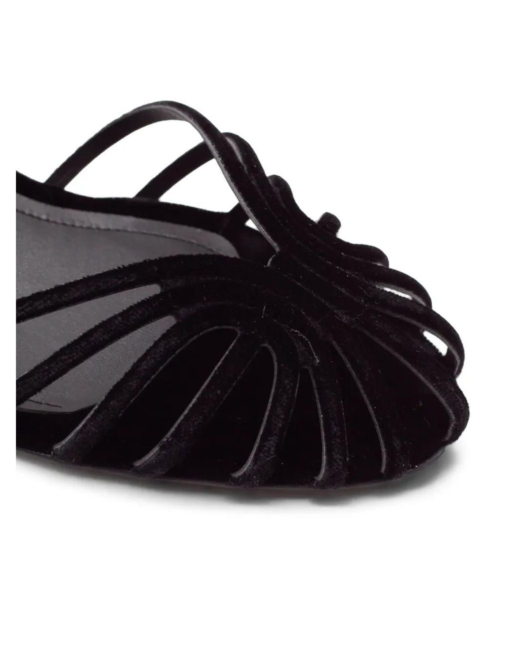ALEVI Black Strappy Cage Sandals