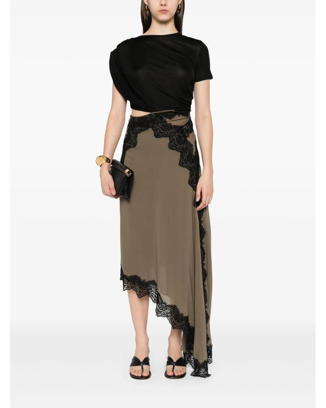 Christopher Esber Asymmetric-Design Midi Dress in Green | Lyst