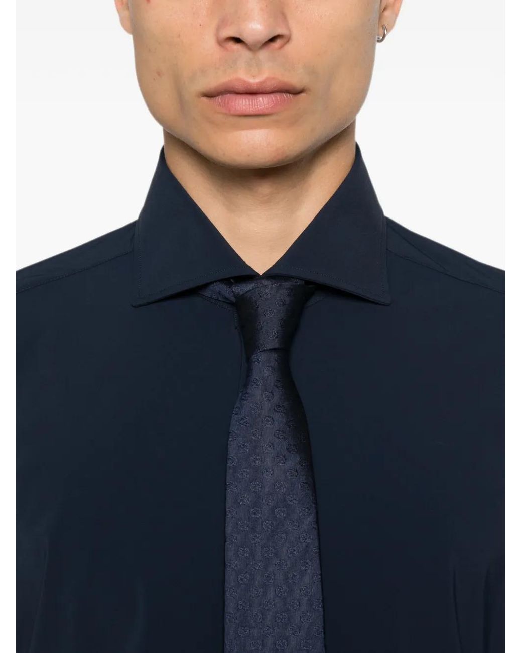 Barba Napoli Blue Long-Sleeve Button-Down Shirt for men