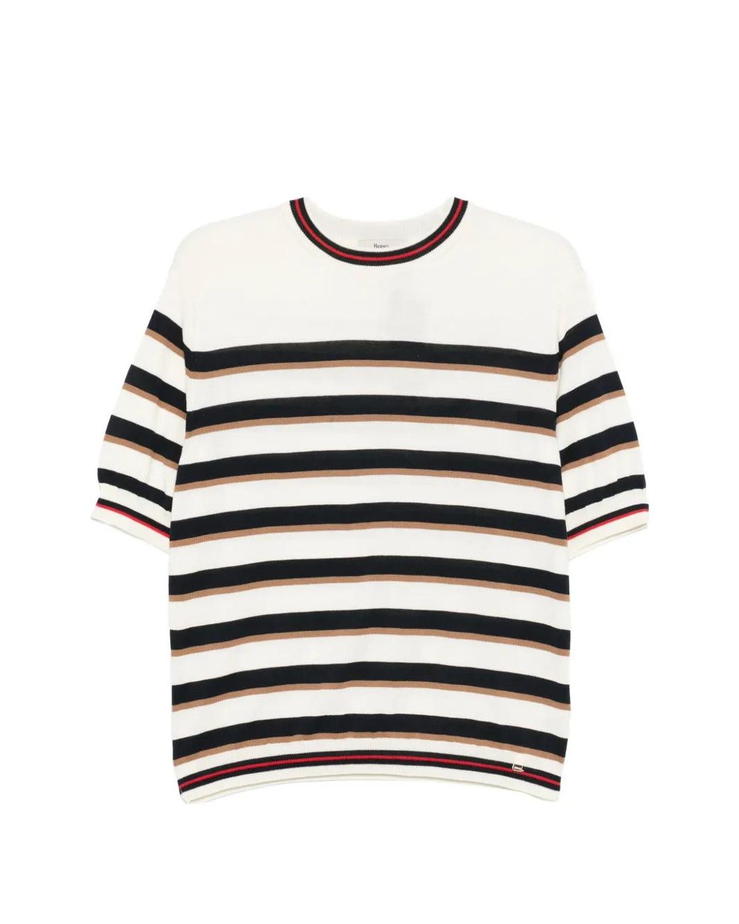 Herno White Striped Short-Sleeve T-Shirt