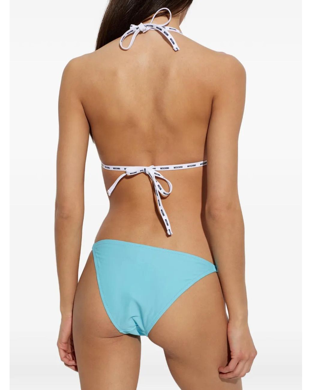 Moschino Blue Logo-Detail Bikini Bottoms