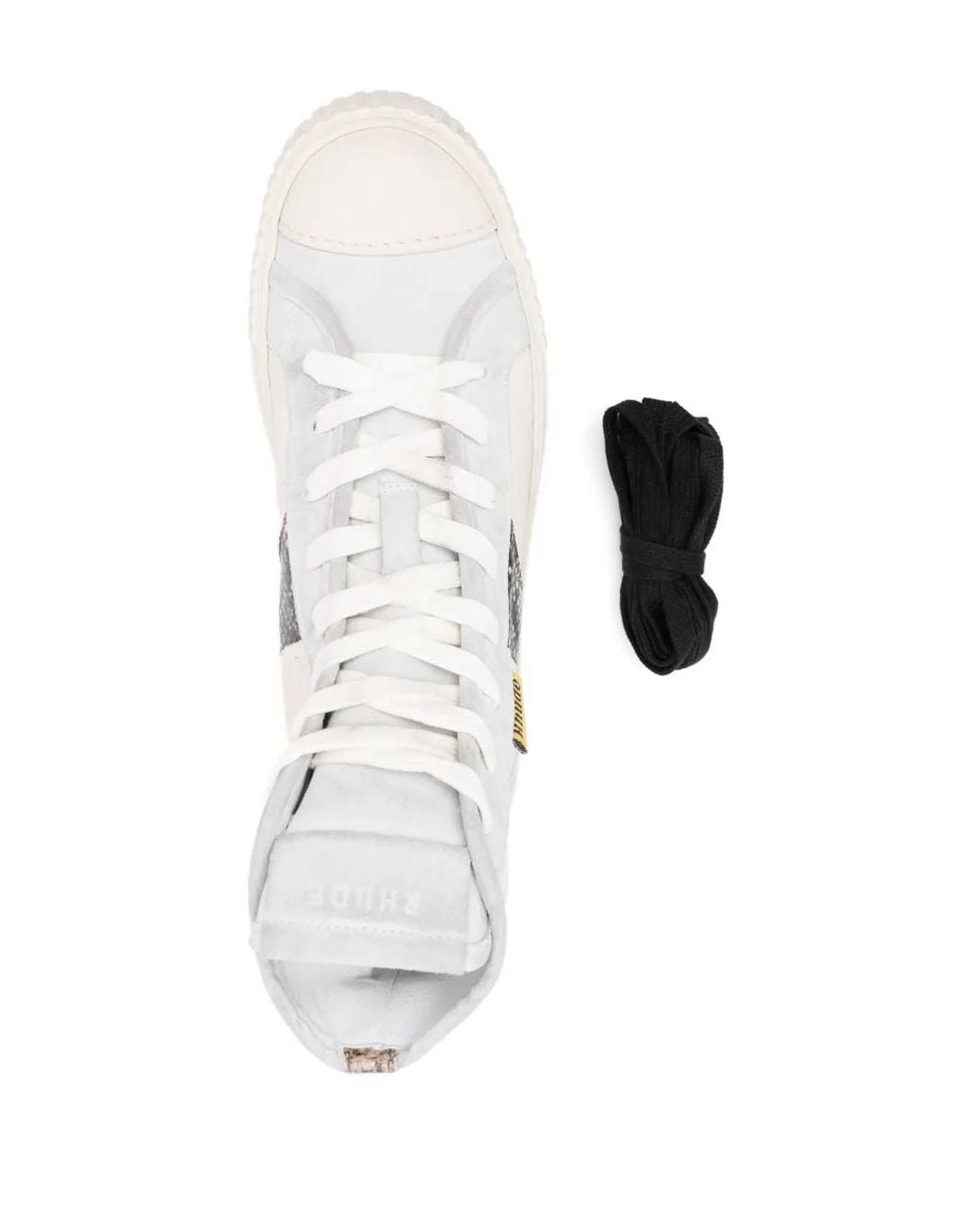 Rhude White Bel Airs Panelled High-Top Sneakers for men