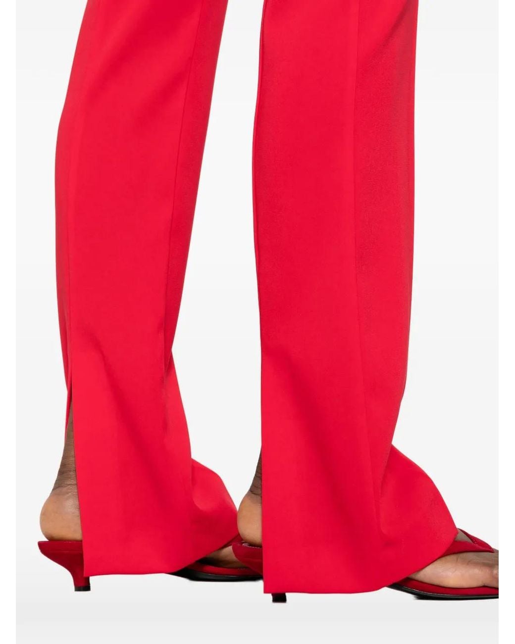 Patrizia Pepe Red Slim Crepe Trousers