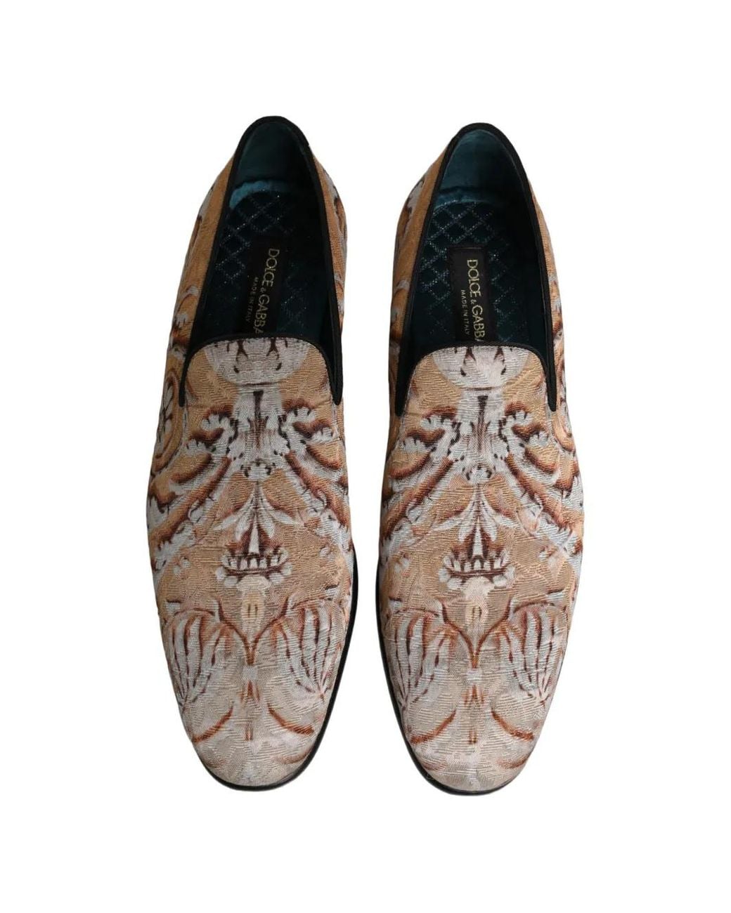 Dolce & Gabbana White Brocade Loafers for men