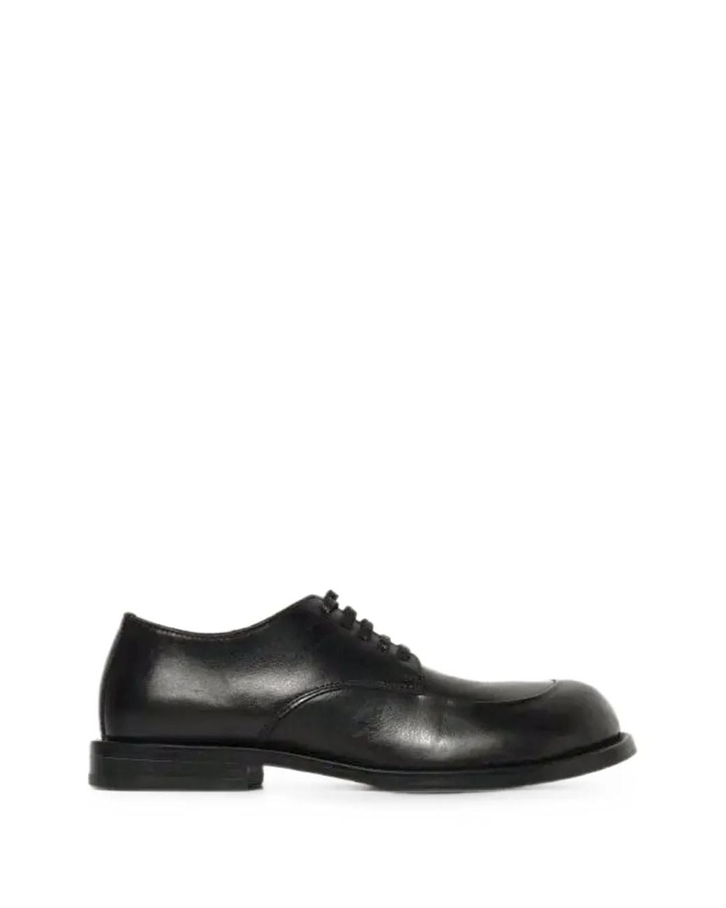 Moschino Black Round-Toe Leather Derby Shoes for men