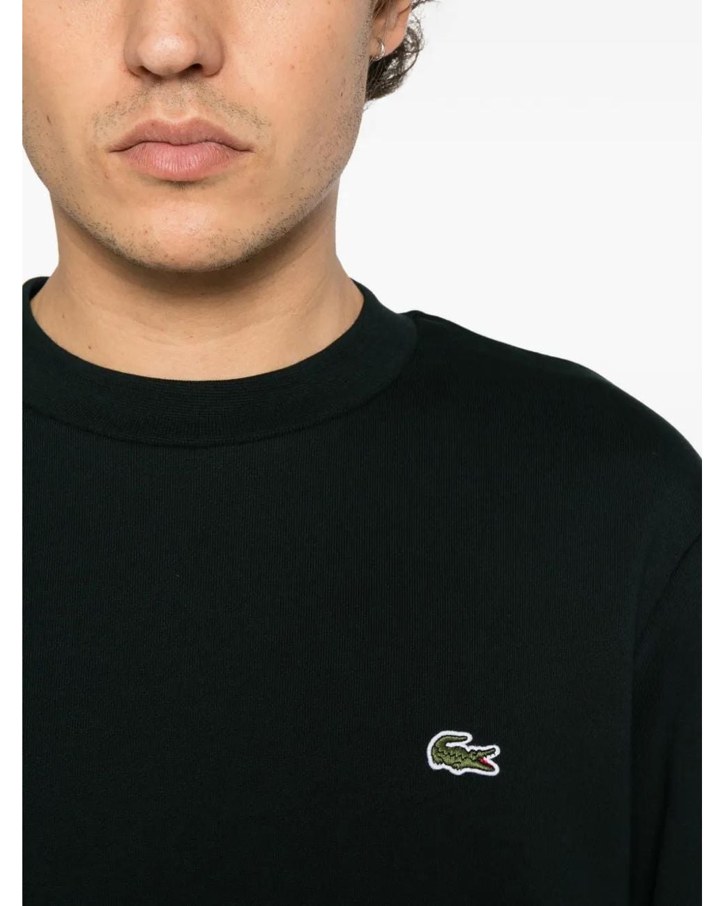 Lacoste Black Crew-Neck Sweatshirt for men