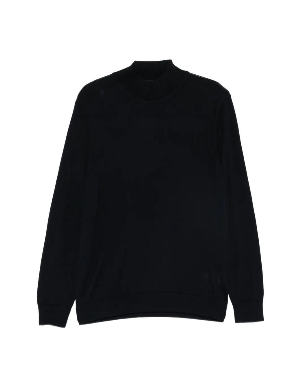 Alberto Gozzi Black High-Neck Wool Sweater for men