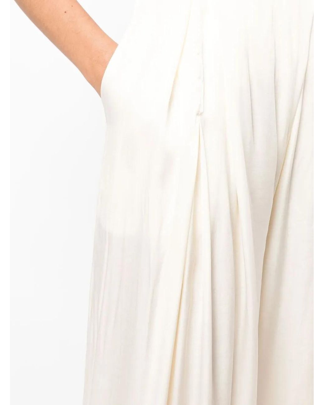 Goen.J White Wide-Leg Pleated Trousers